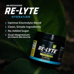 REDMOND vaso preparado Re-Lyte con hielo que refresca y repone electrolitos