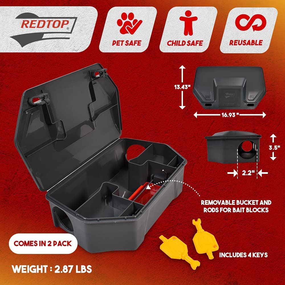 Redtop horizontal rod with bait attached showing flexible bait mounting options