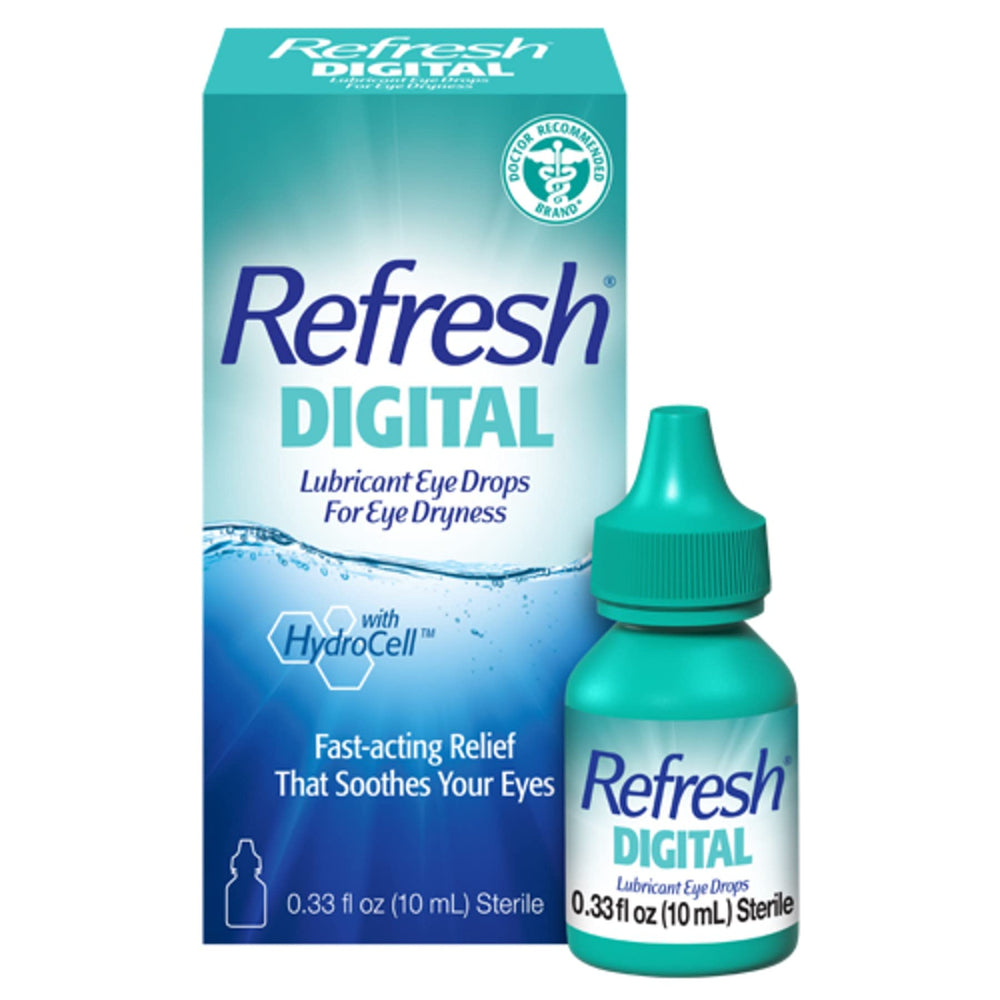 REFRESH DIGITAL frente del envase mostrando el formato 10 mL y fácil transporte