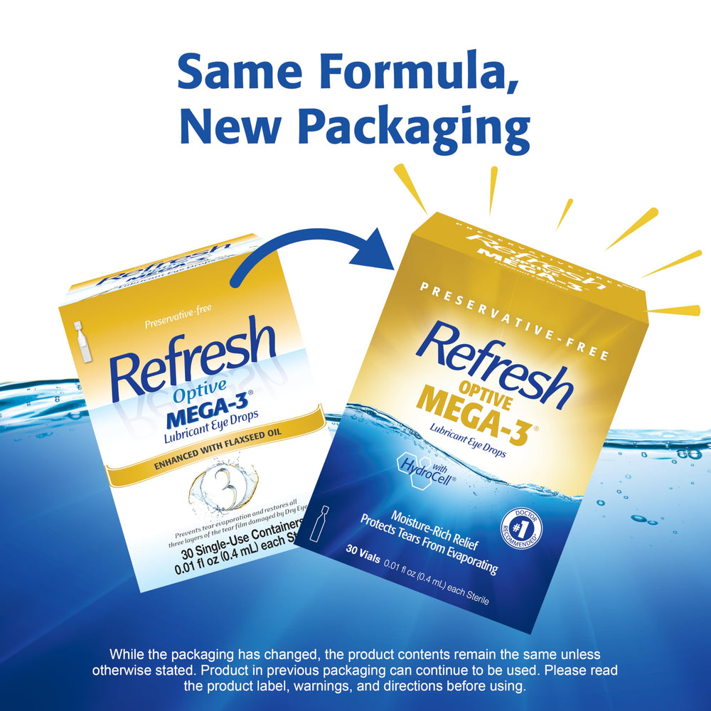 Refresh gota en close-up resaltando textura lubricante protectora
