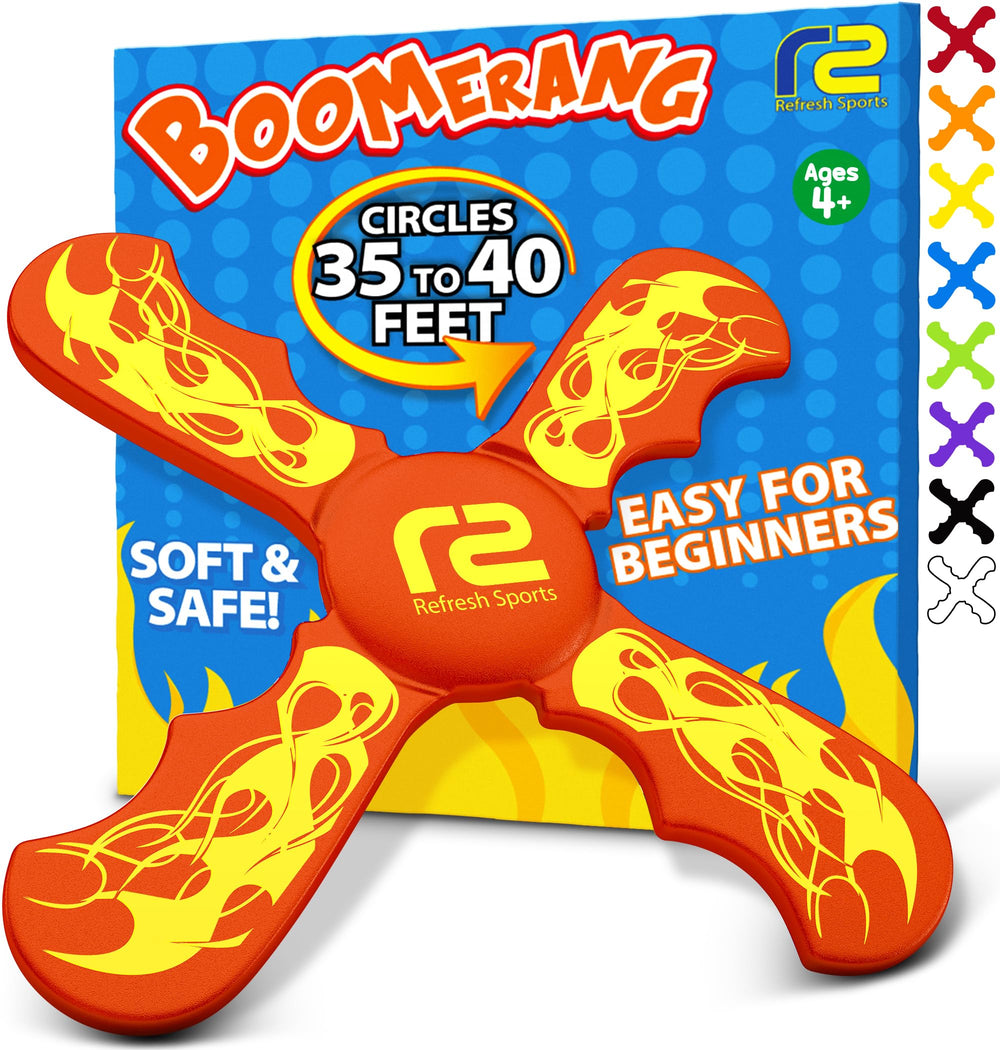 Refresh Sports boomerang frontal mostrando forma segura y color llamativo