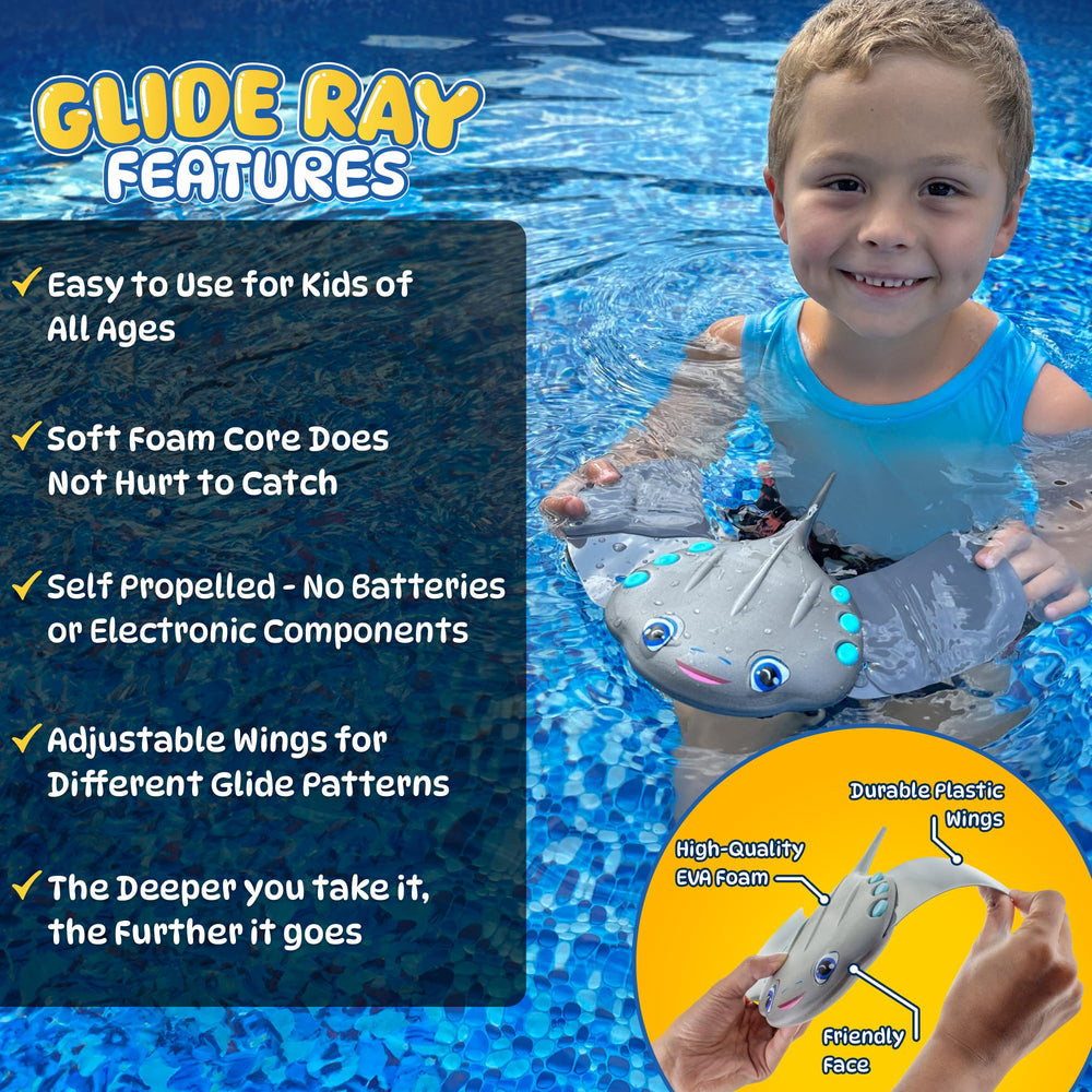 Refresh Sports glider ray comparación de tamaño con mano para escala clara