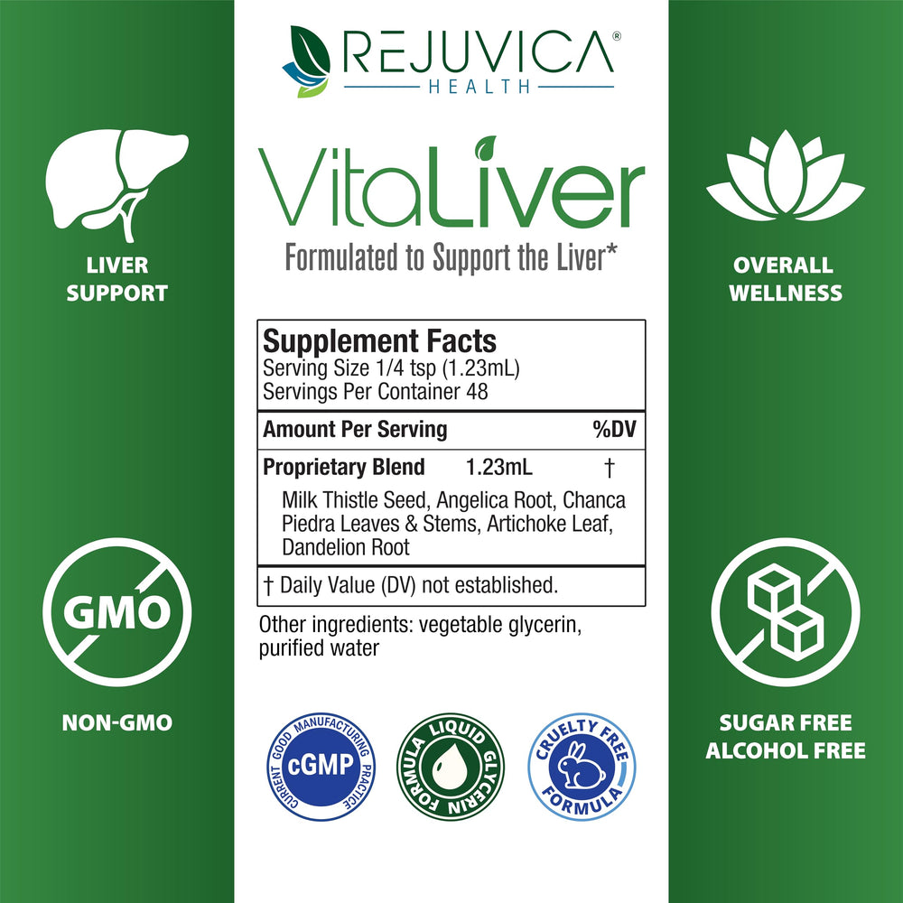 Rejuvica Health VitaLiver en ambiente de cocina saludable para inspirar uso diario sencillo