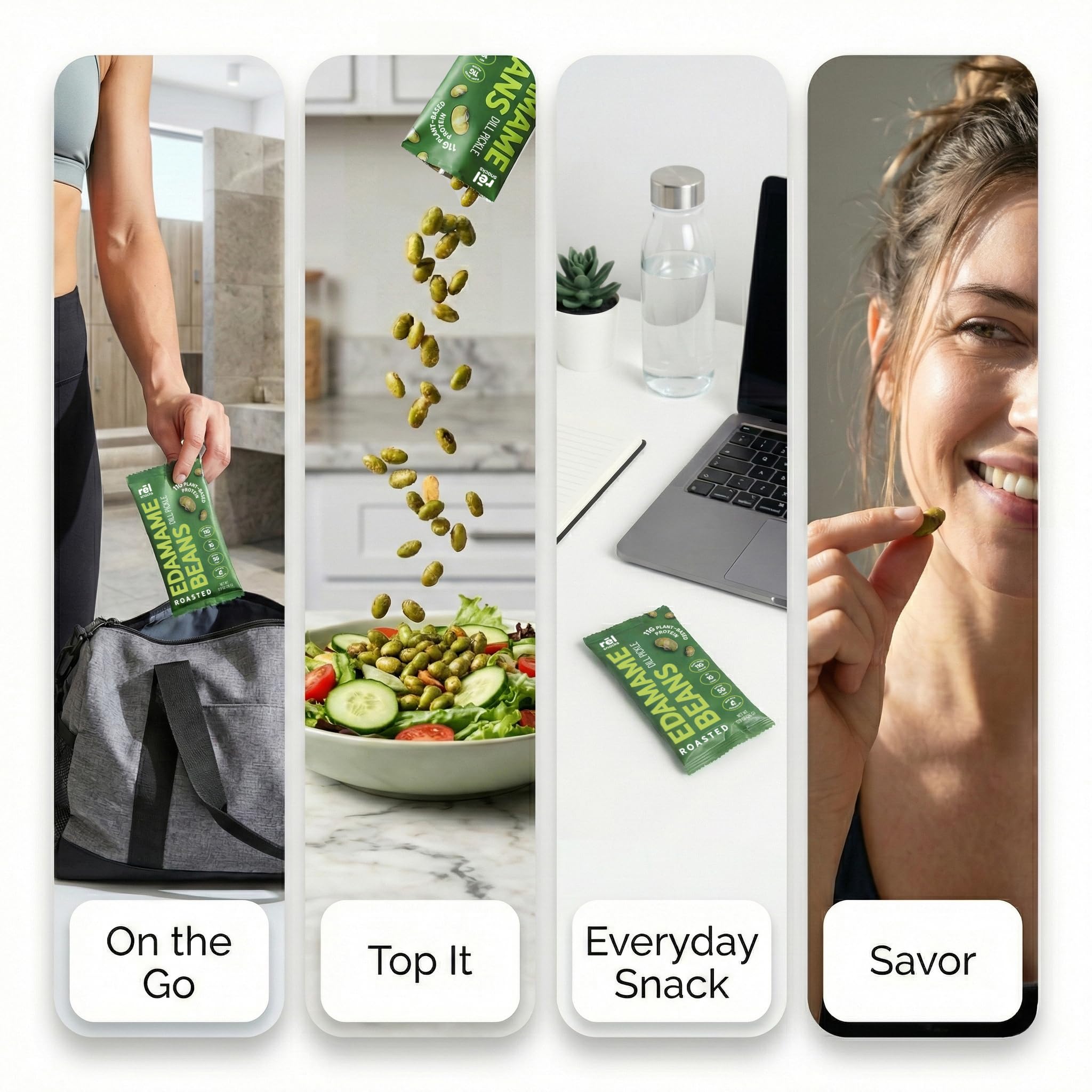 Rel Snacks espolvoreado en ensalada para añadir proteína y crujiente