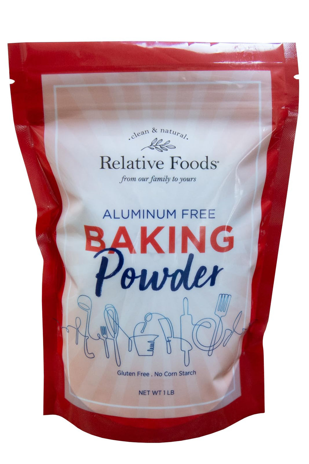 Relative Foods frente del envase mostrando etiqueta clara y beneficio sin aluminio