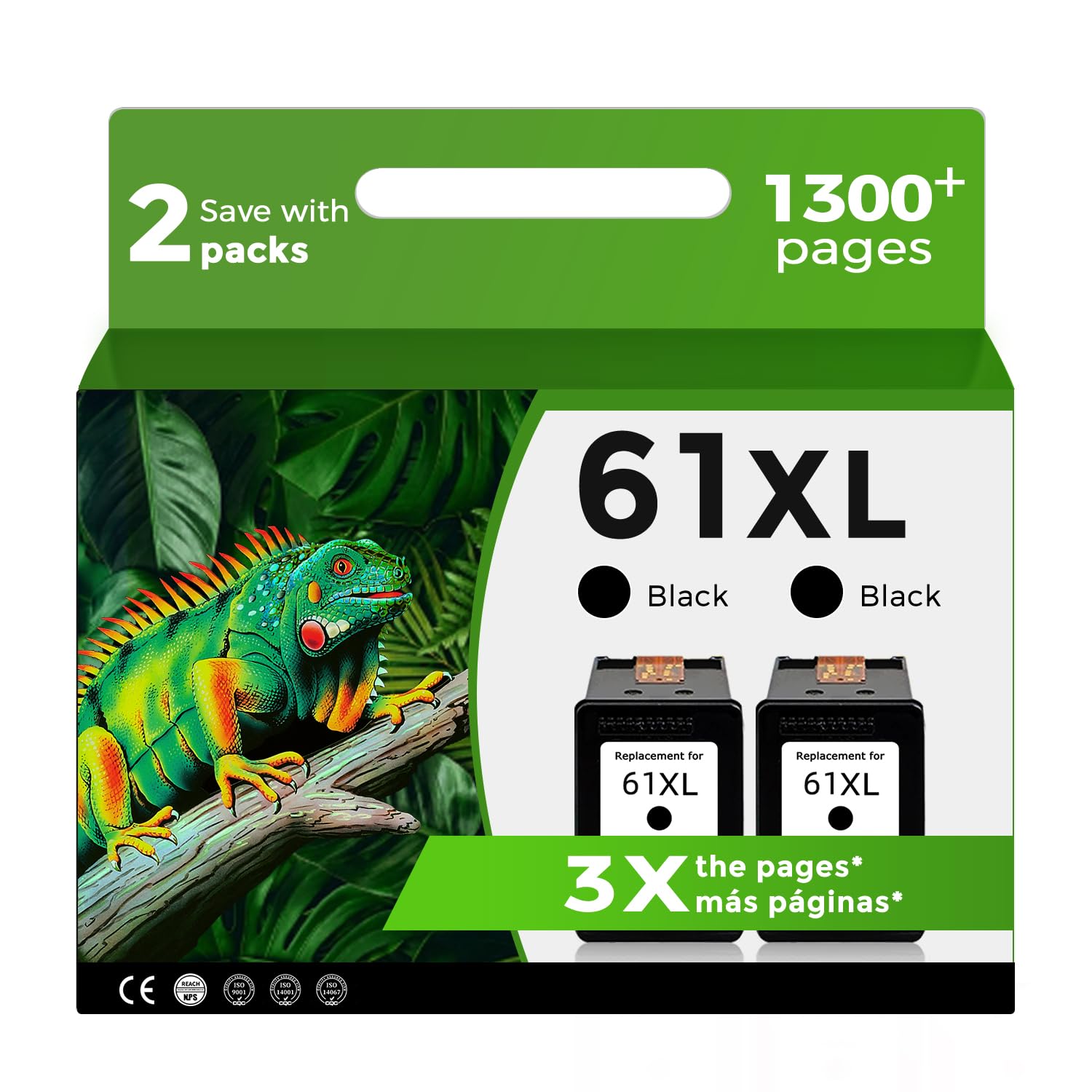 Relcolor 61XL frente del empaque mostrando pack de 2 y ahorro