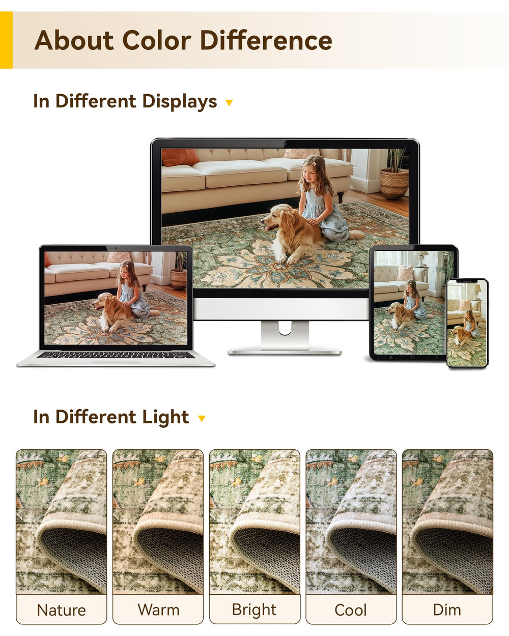 RELEANY comparación de tamaño 8x10 para visualizar escala en habitación