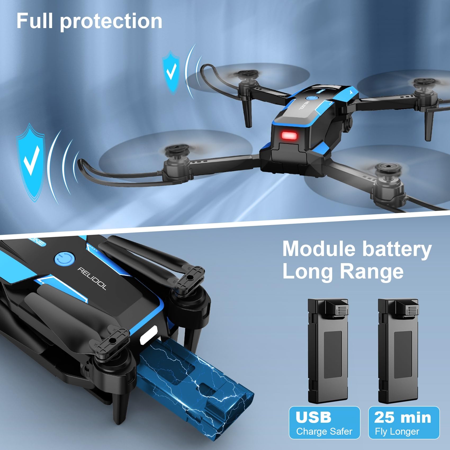 RELIDOL mando con smartphone en APP, control intuitivo y FPV en tiempo real