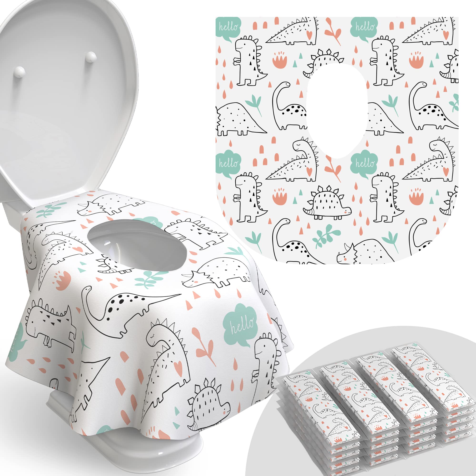 Relyo paquete frontal con diseño dinosaurios muestra contenido y conveniencia