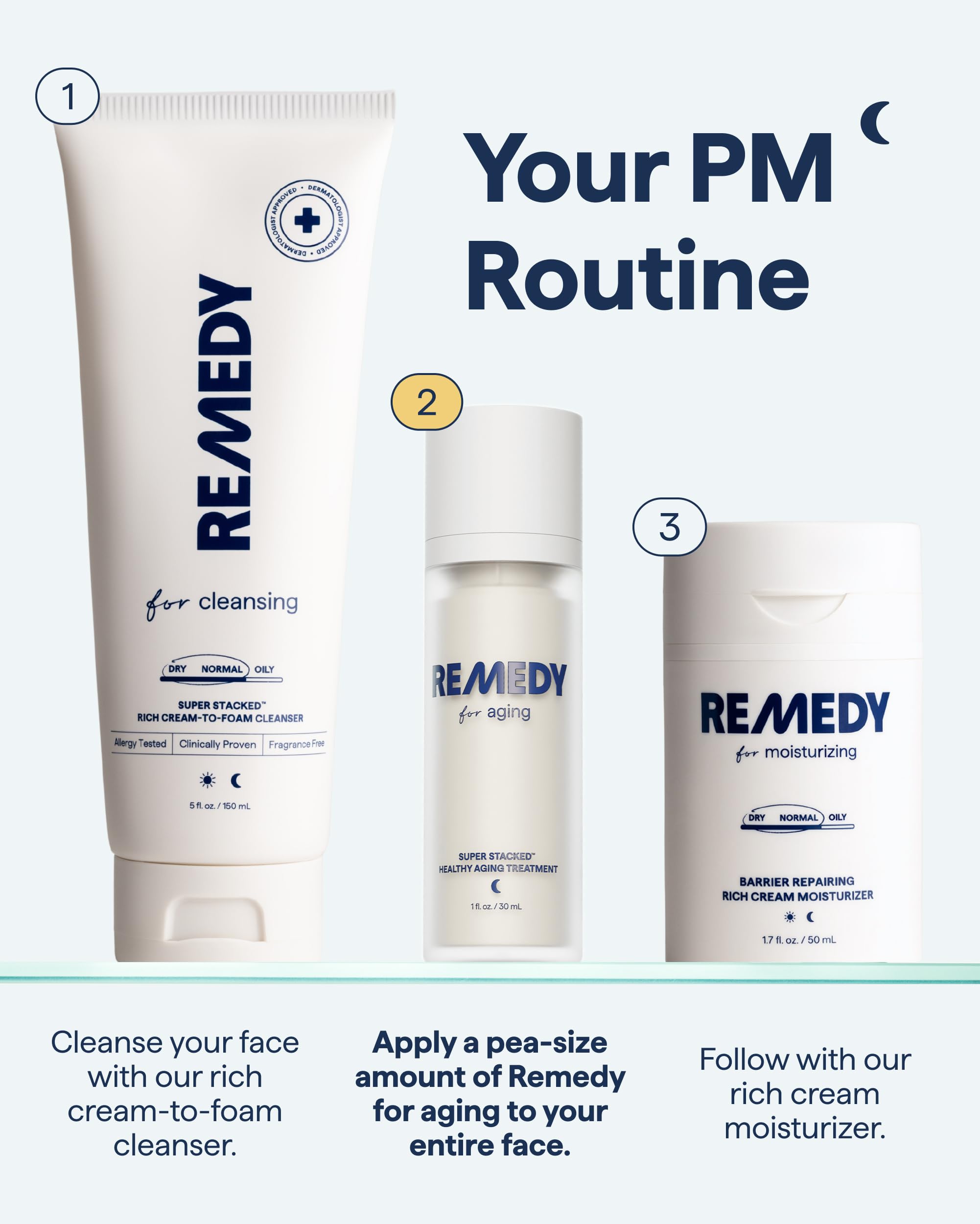 Remedy Science producto en ambiente nocturno que sugiere rutina de noche