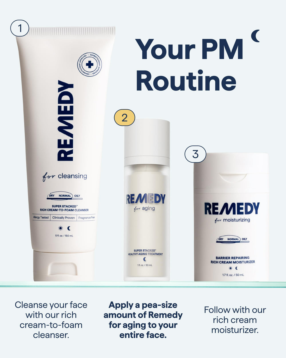 Remedy Science producto en ambiente nocturno que sugiere rutina de noche