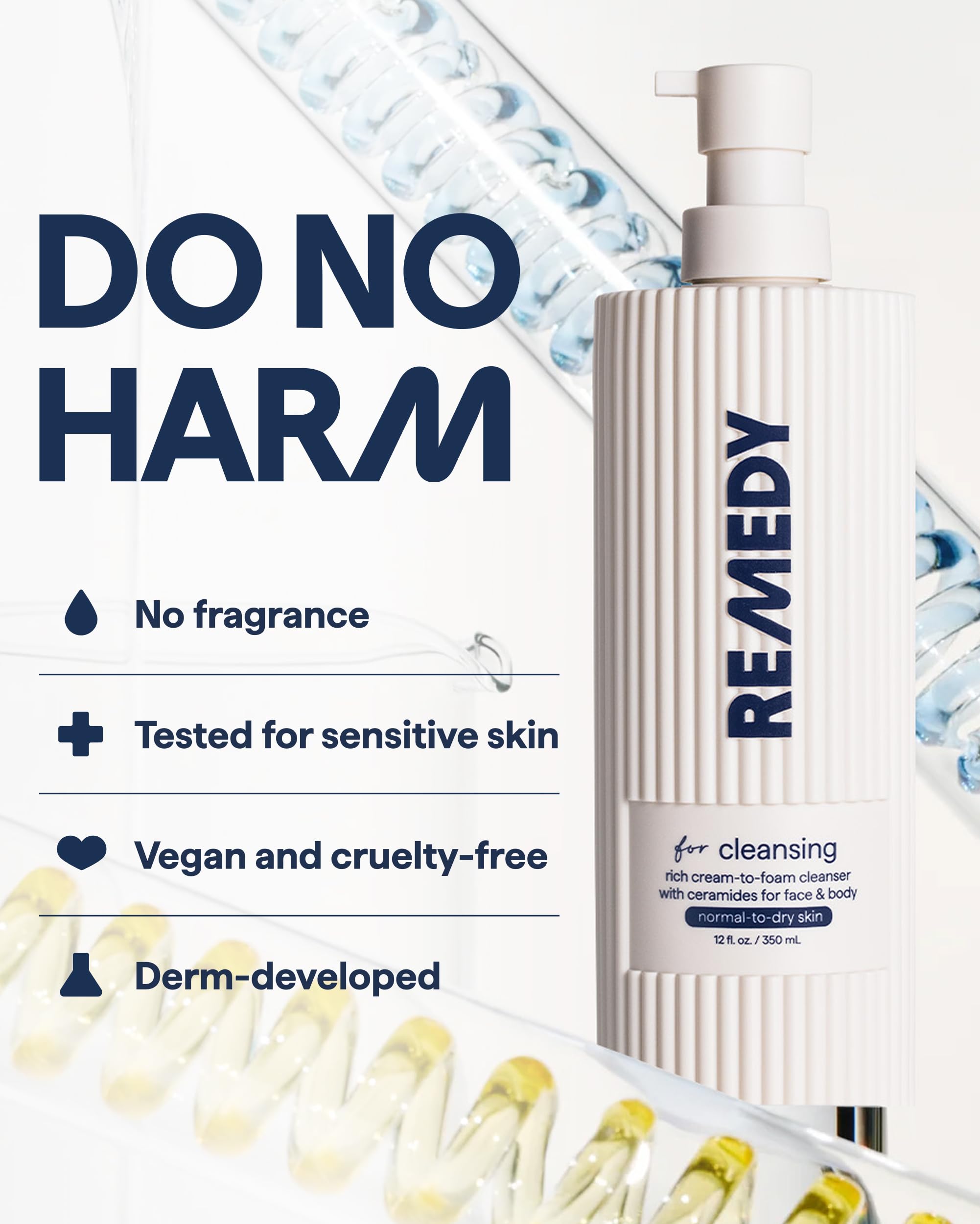 REMEDY espuma ligera enjuagándose sin dejar tirantez