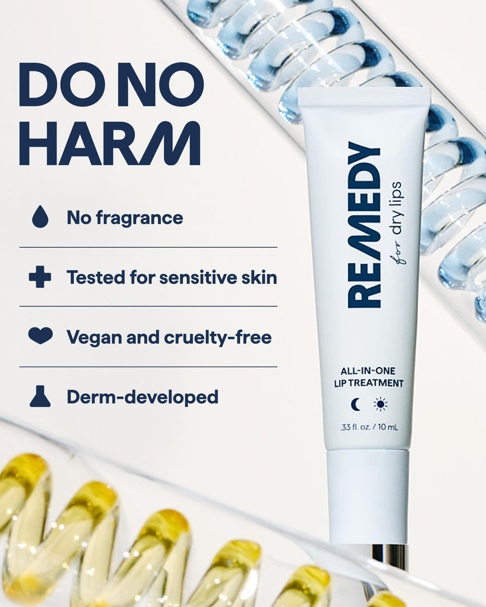 Remedy Science producto junto a almohada ilustrando uso nocturno