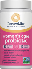 Renew Life mujer sosteniendo el frasco enfatizando uso diario y confianza
