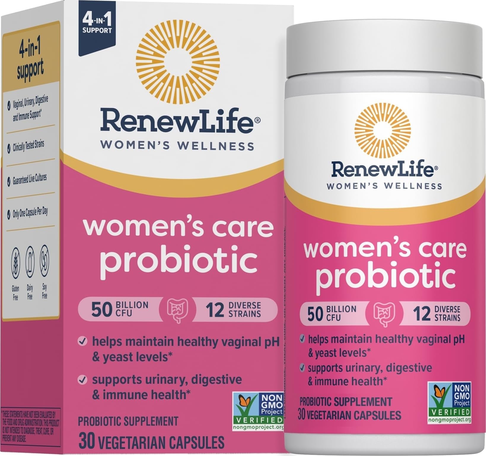 Renew Life envase frontal mostrando etiqueta y beneficios claros