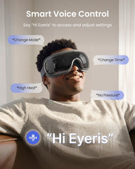 Persona usando RENPHO Eyeris 3 para alivio y relajación rápida