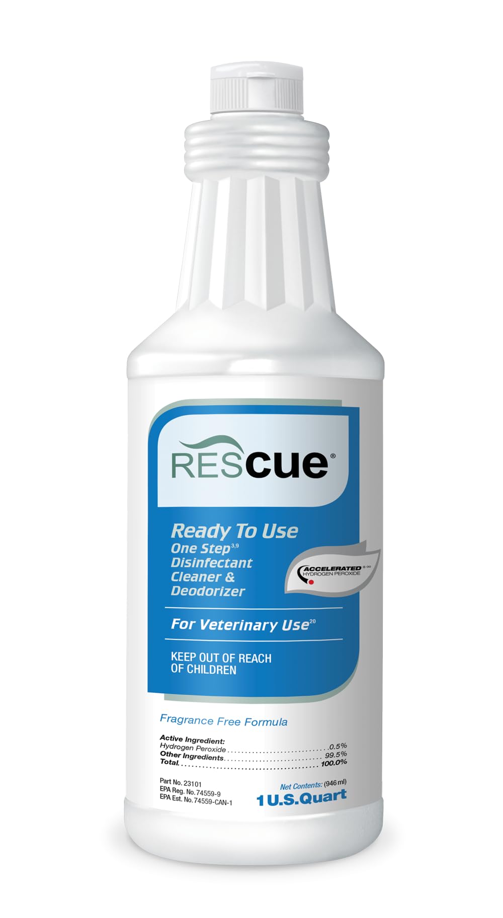 REScue botella frontal 32 oz mostrando etiqueta y formato práctico