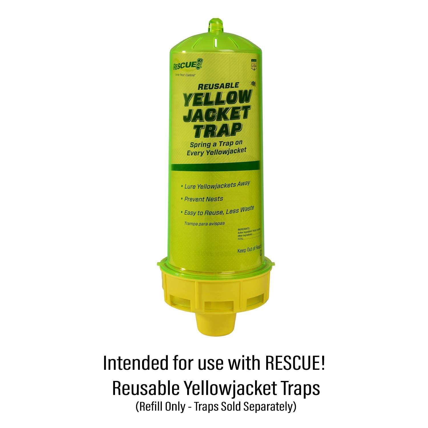 RESCUE! cartridge rear view inside open trap showing how attractant sits securely