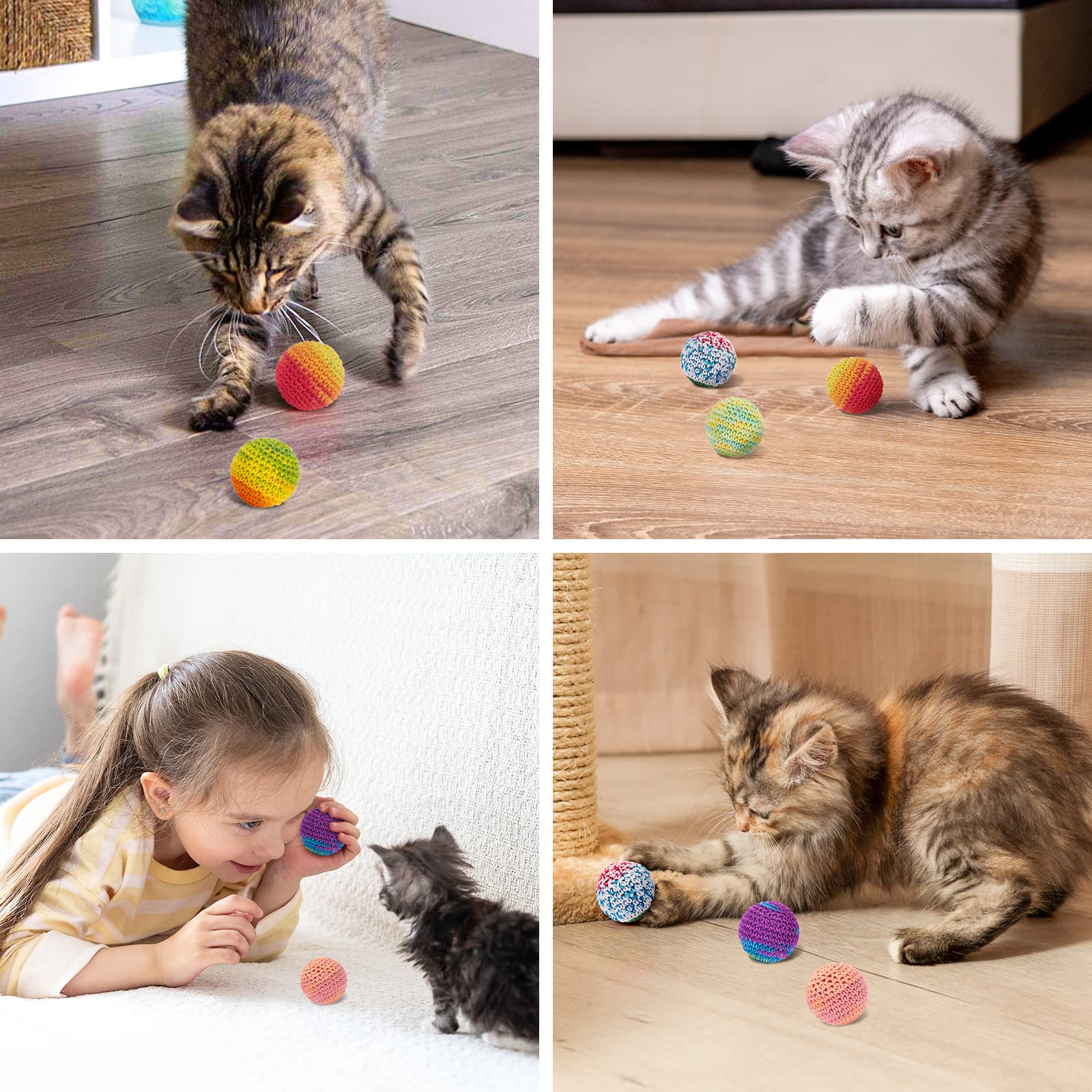Retro Shaw pelotas en sala con gato, ambiente doméstico que invita al juego