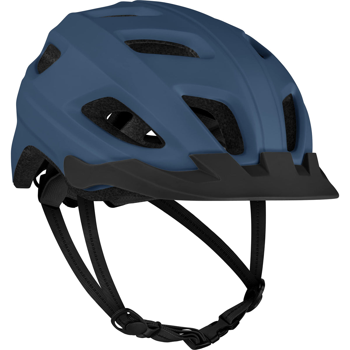 Retrospec Lennon vista frontal en azul mate, protección y estilo visibles