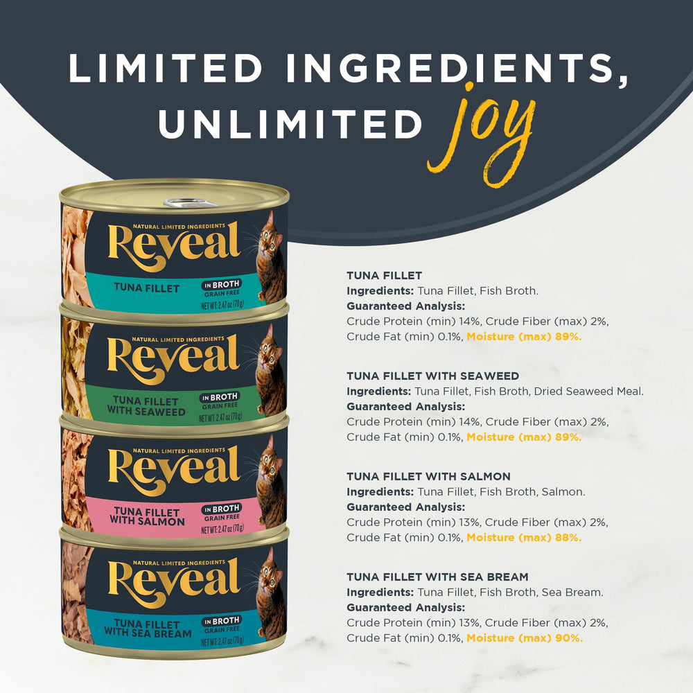 Reveal detalle de la etiqueta con ingredientes limitados y sin aditivos