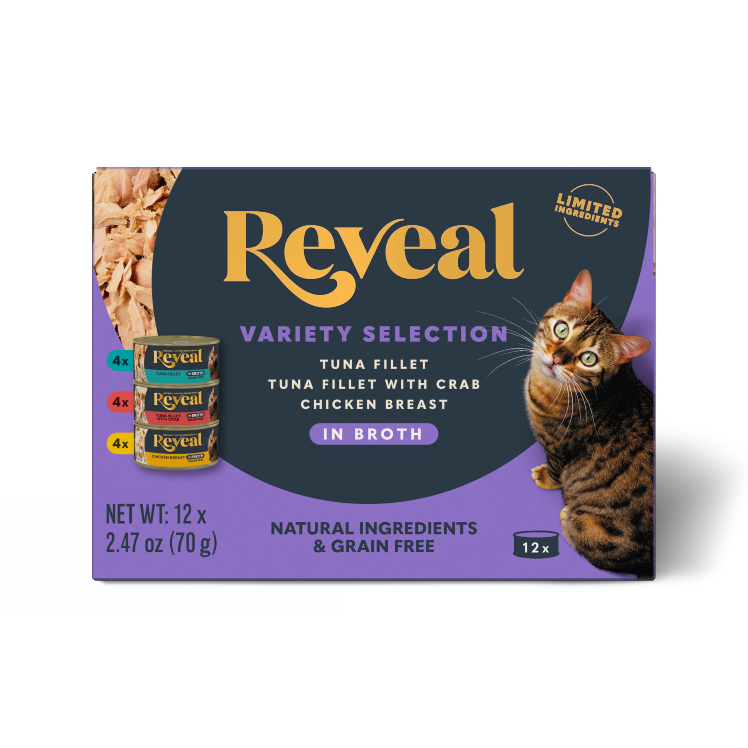 Reveal lata frontal del pack muestra diseño y tamaño para elegir fácilmente