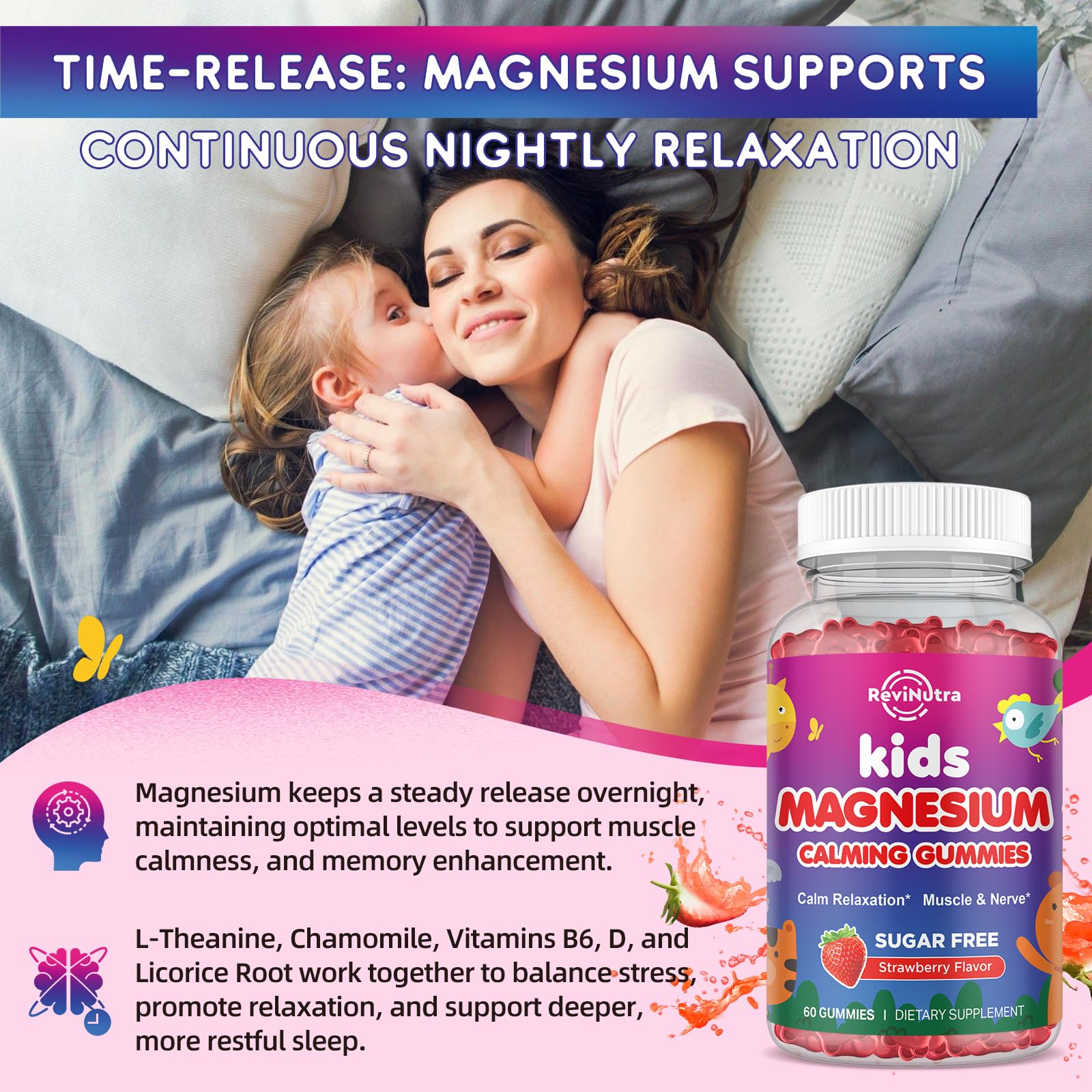 ReviNutra etiqueta de ingredientes clara que muestra magnesio y vitaminas