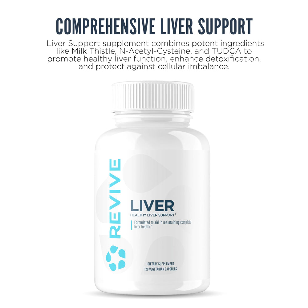 Revive MD etiqueta en primer plano mostrando ingredientes y beneficios clave
