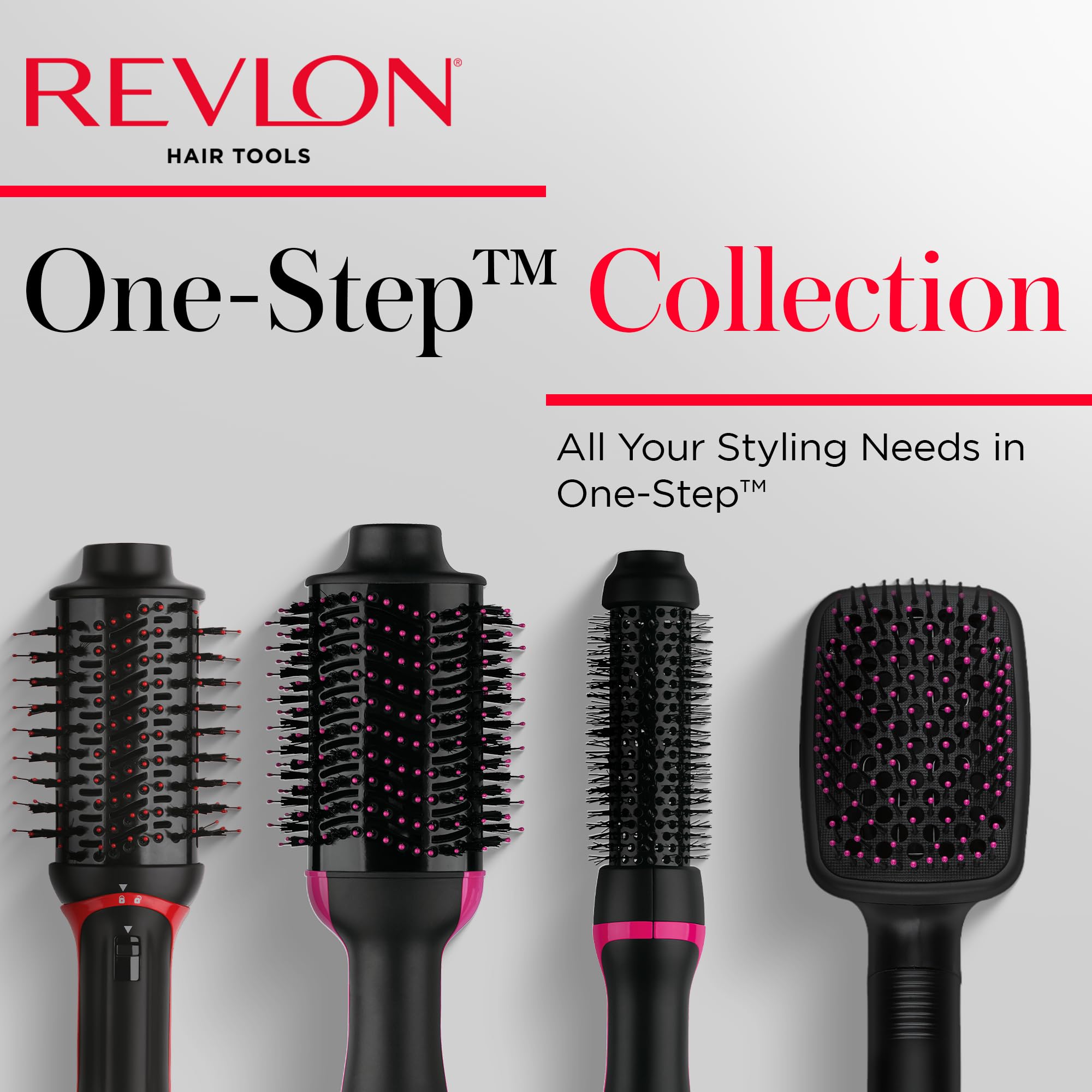 REVLON empaque mostrando Ionic Technology y ajustes de calor