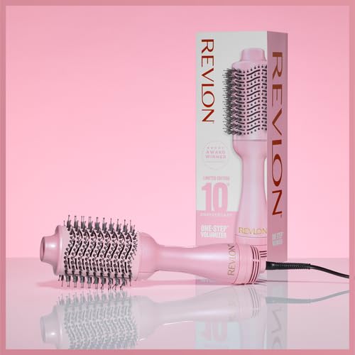 REVLON One-Step Volumizer embalaje y etiqueta con especificaciones visibles
