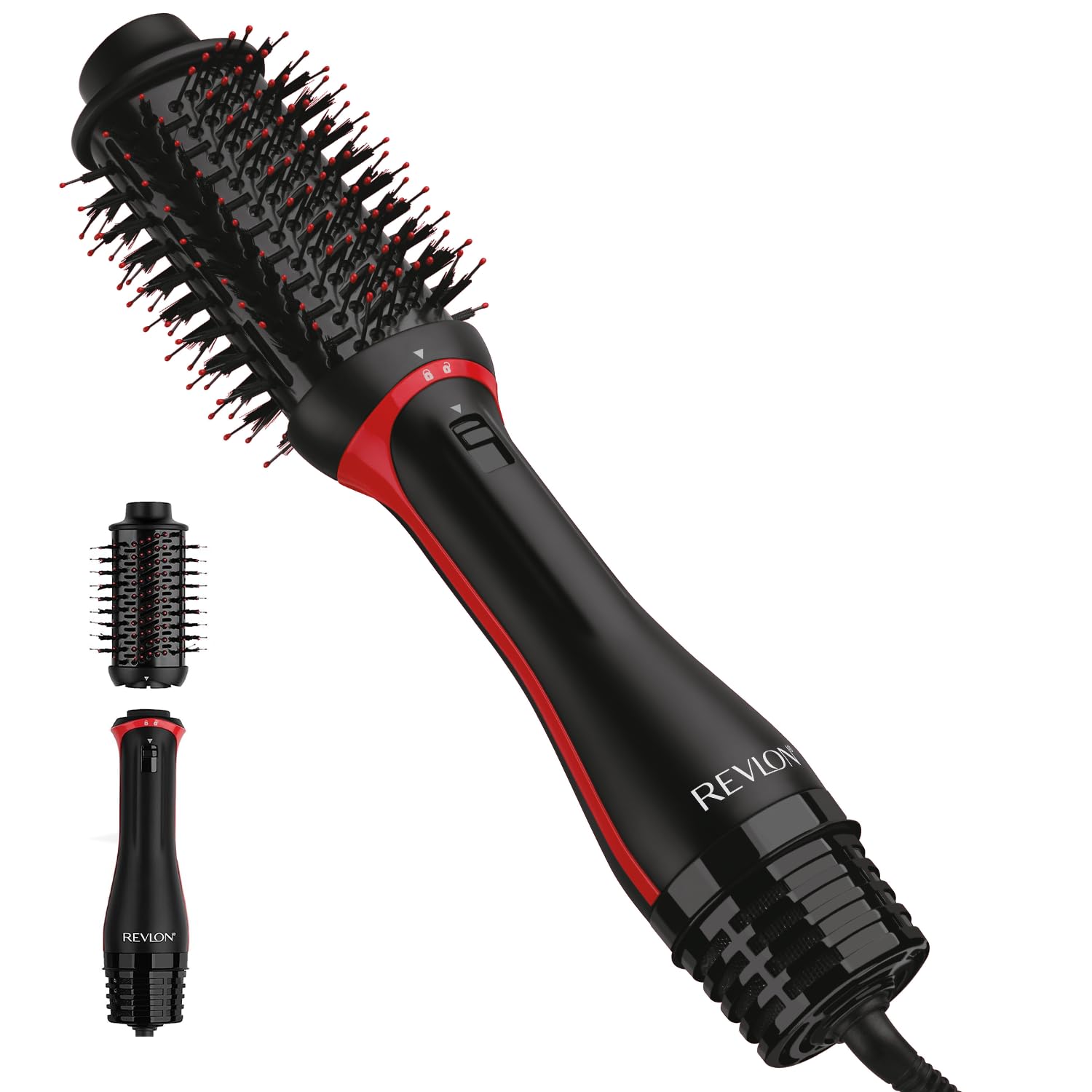 REVLON vista frontal del cepillo secador con control fácil y brillo rápido