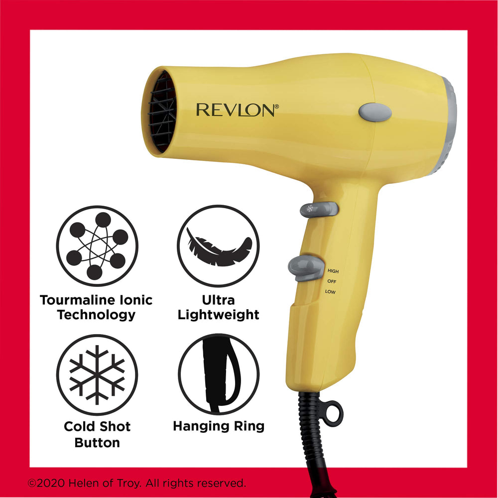 Revlon secador colgado por su anillo para almacenamiento rápido y cómodo