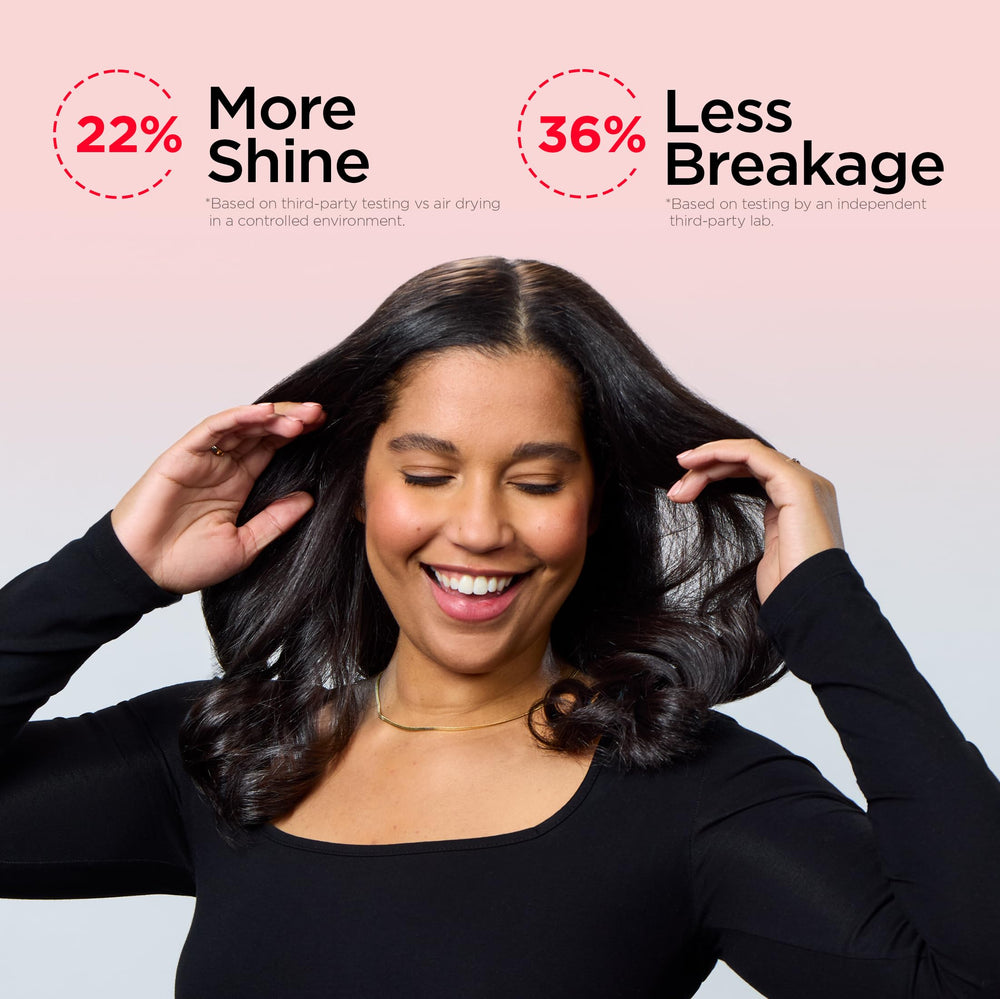 REVLON textura del cabello brillante tras peinado con menos frizz