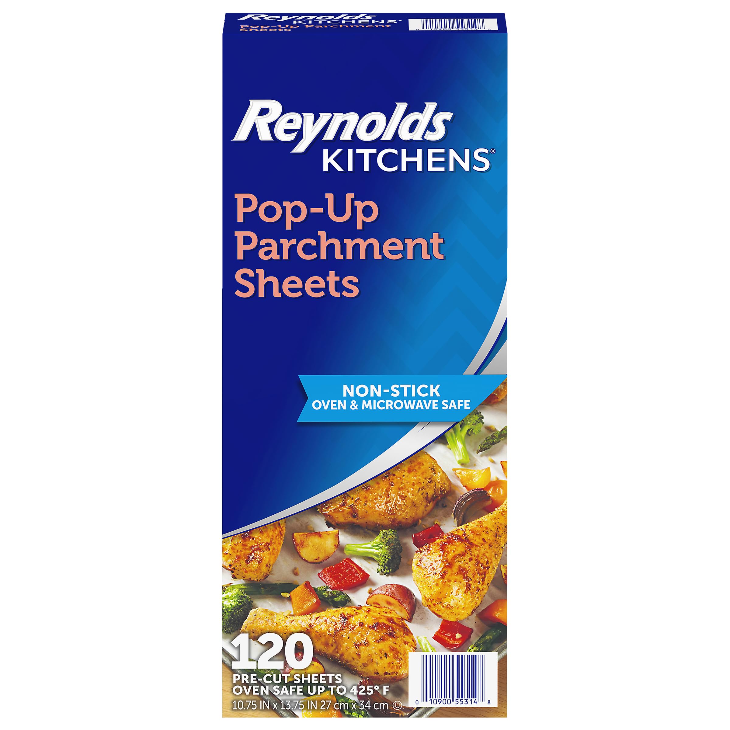 Reynolds empaque frontal mostrando 120 hojas y conveniencia.