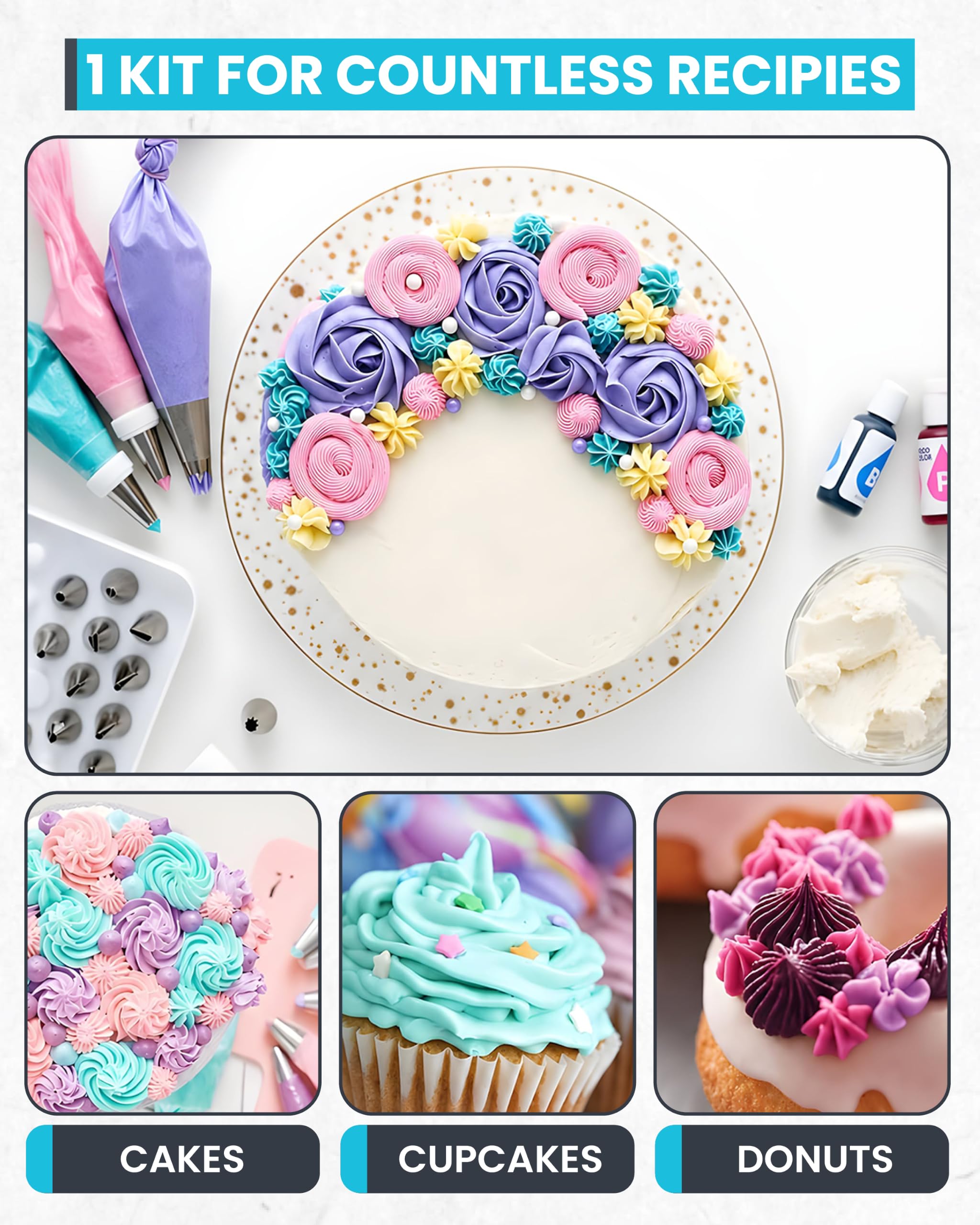 RFAQK uso en cupcakes mostrando técnica y acabado profesional