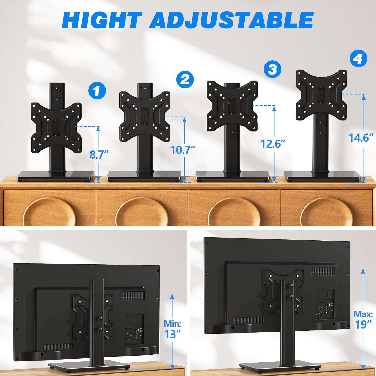 Rfiver soporte con adaptadores VESA para compatibilidad universal
