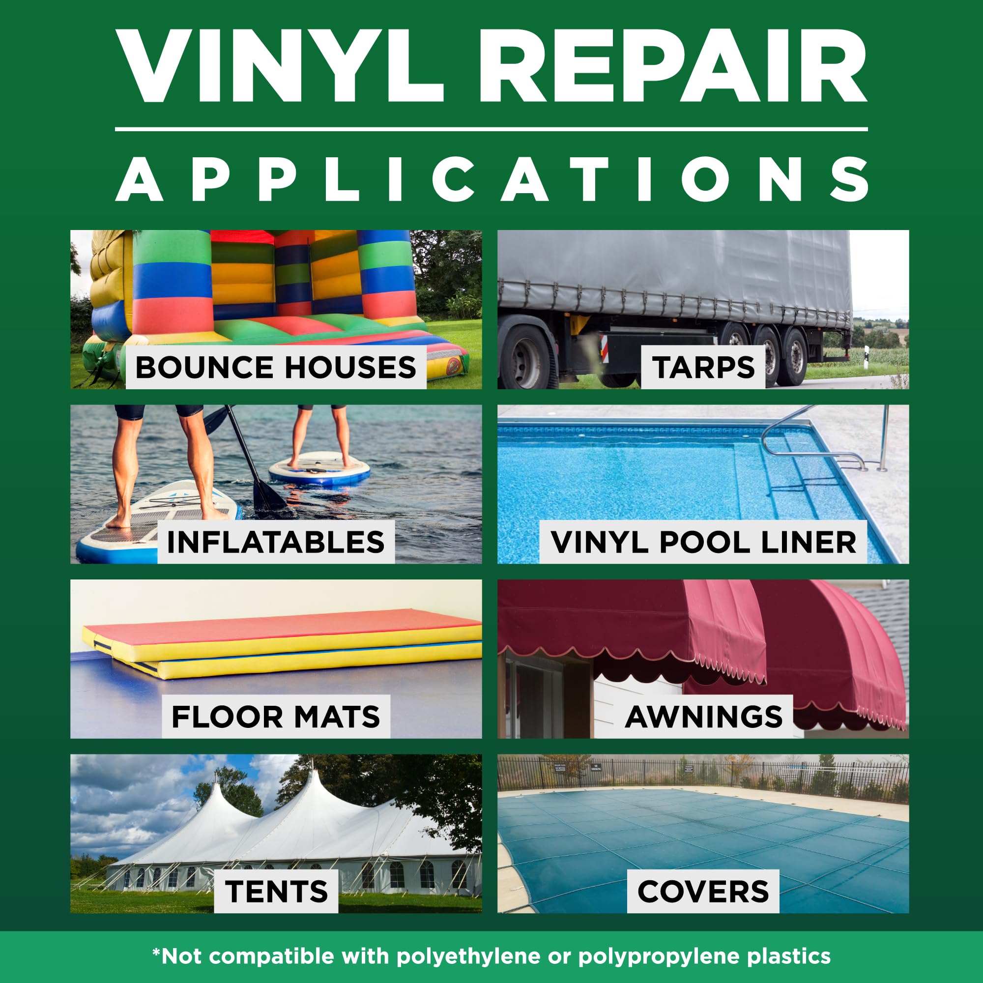 RH Adhesives unión curada en costura de vinilo que muestra flexibilidad