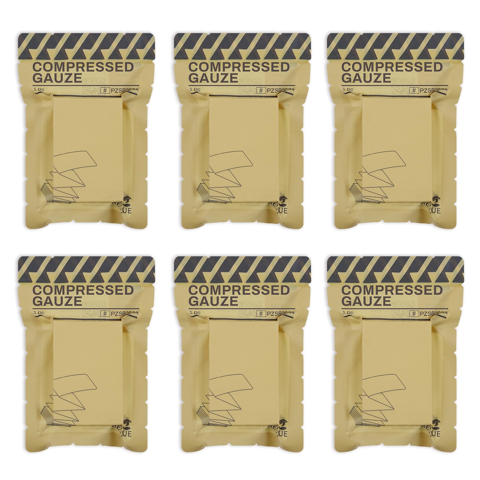 RHINO RESCUE empaque frontal compacto mostrando seis unidades y portabilidad