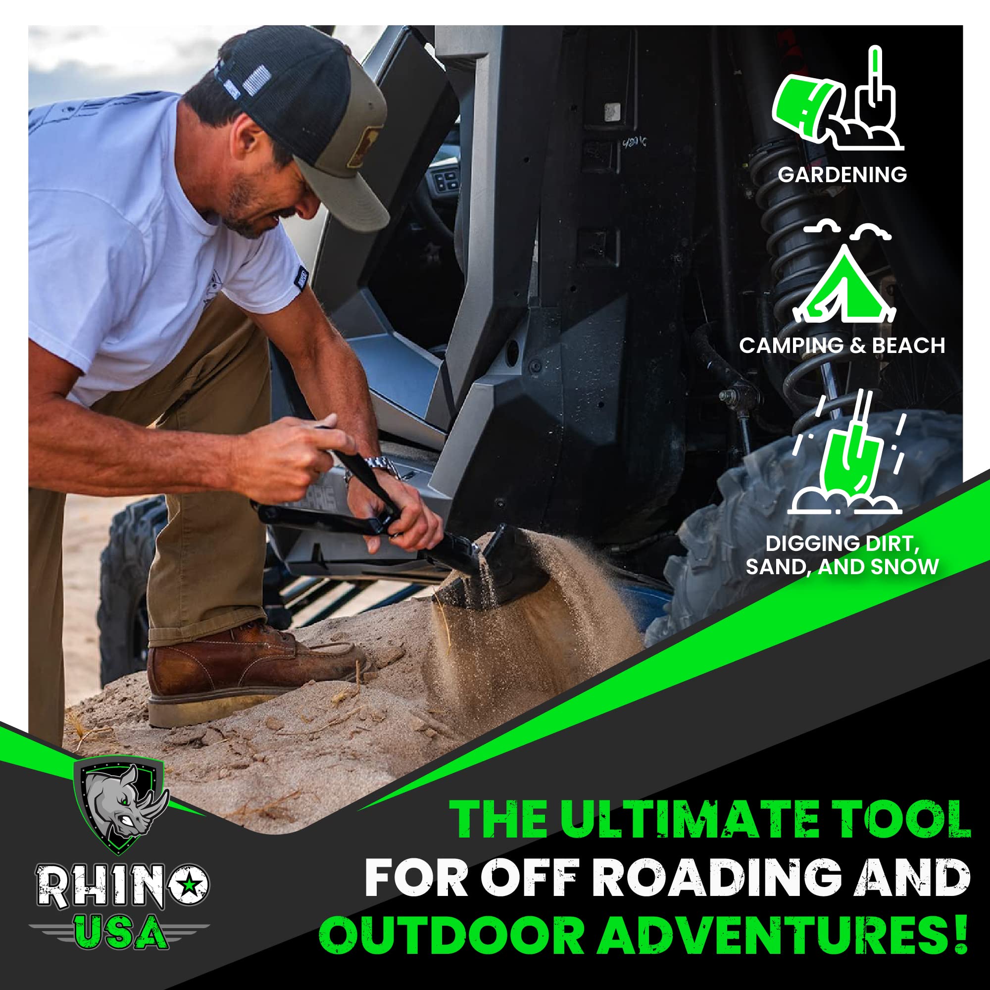 Rhino USA en uso cavando suelo en campaña al aire libre