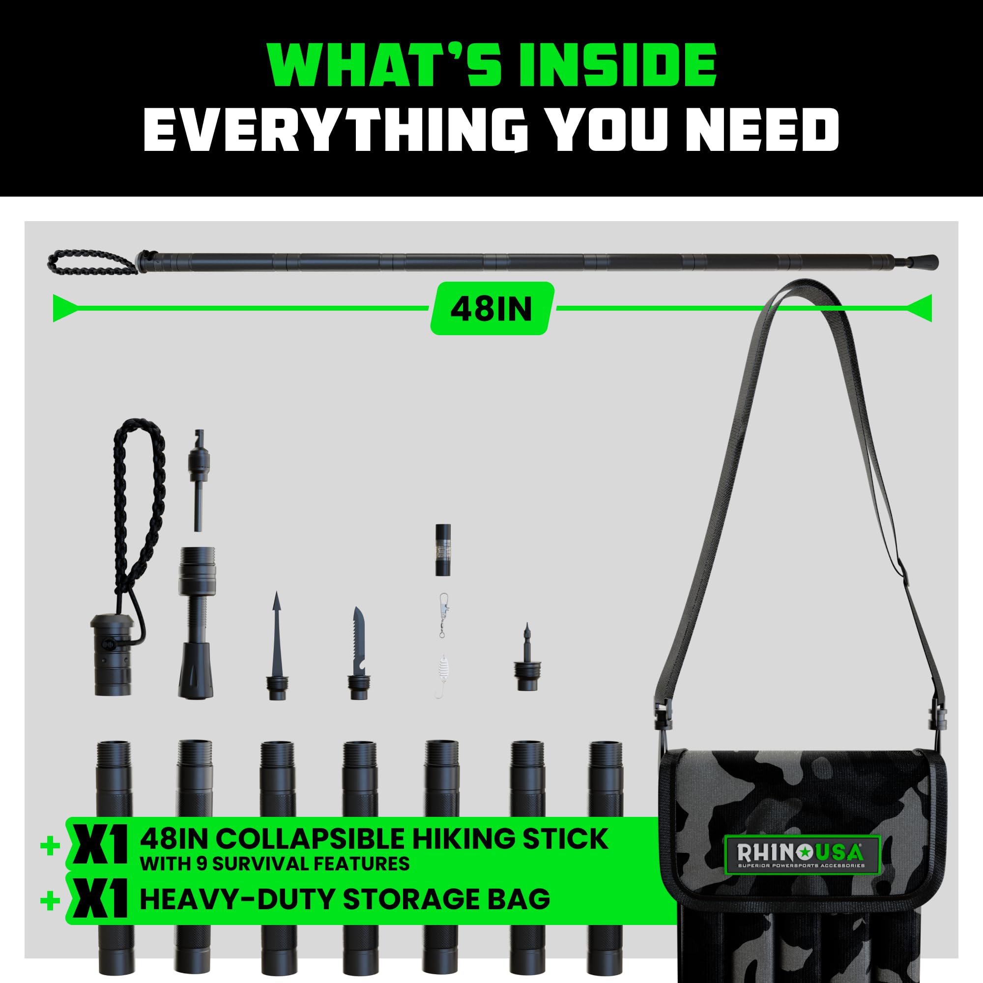 Rhino USA funda camuflada mantiene bastón y accesorios organizados