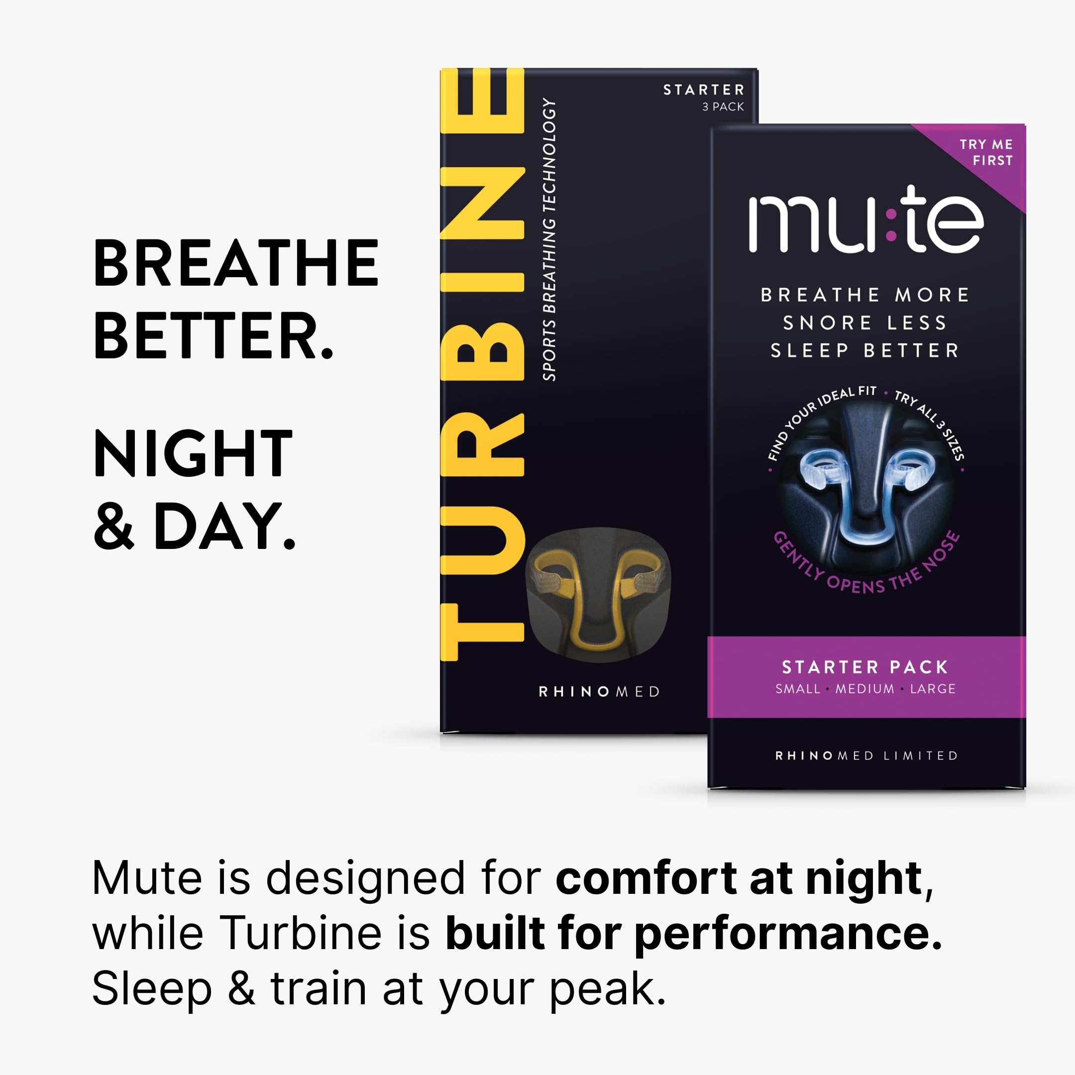 AmbientaciF3n de dormitorio con Rhinomed Mute junto a almohada, uso nocturno discreto