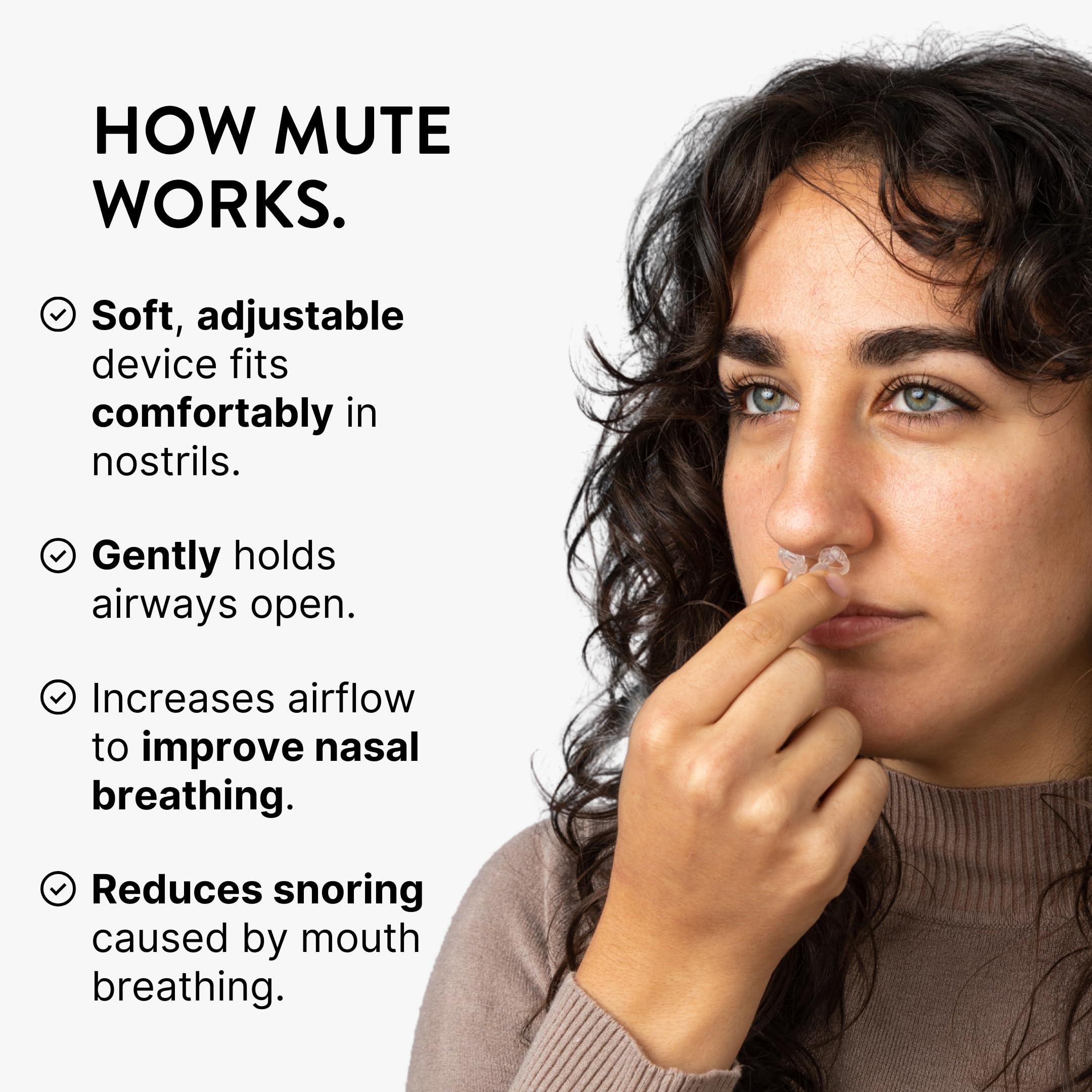 Rhinomed clear material texture emphasizing near-invisible discreet use