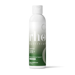 Rho Nutrition frasco frontal mostrando fórmula liposomal y etiqueta limpia, beneficio absorción