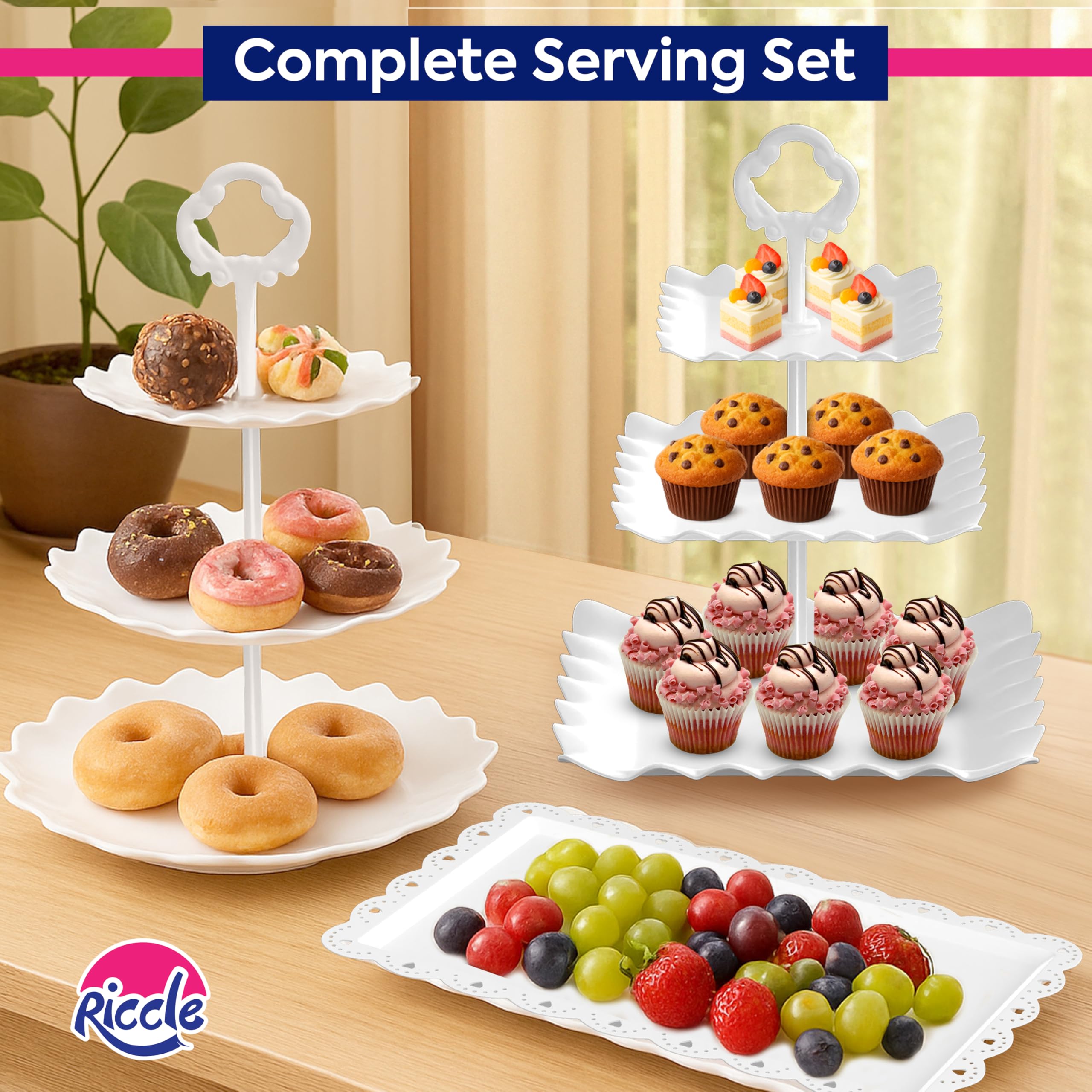 RICCLE comparación de tamaño con cupcake estándar para referencia visual