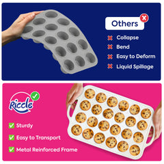 RICCLE bandeja en horno con mini muffins cocinándose uniformemente