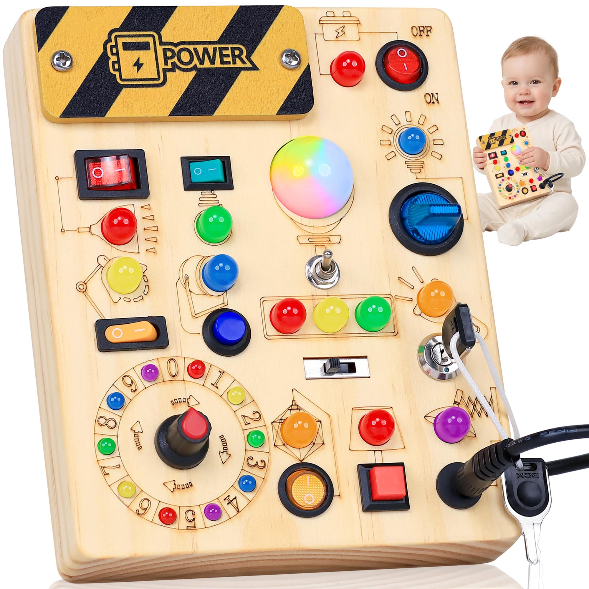 RichBoy tablero delantero con luces e interruptores, entretenimiento seguro