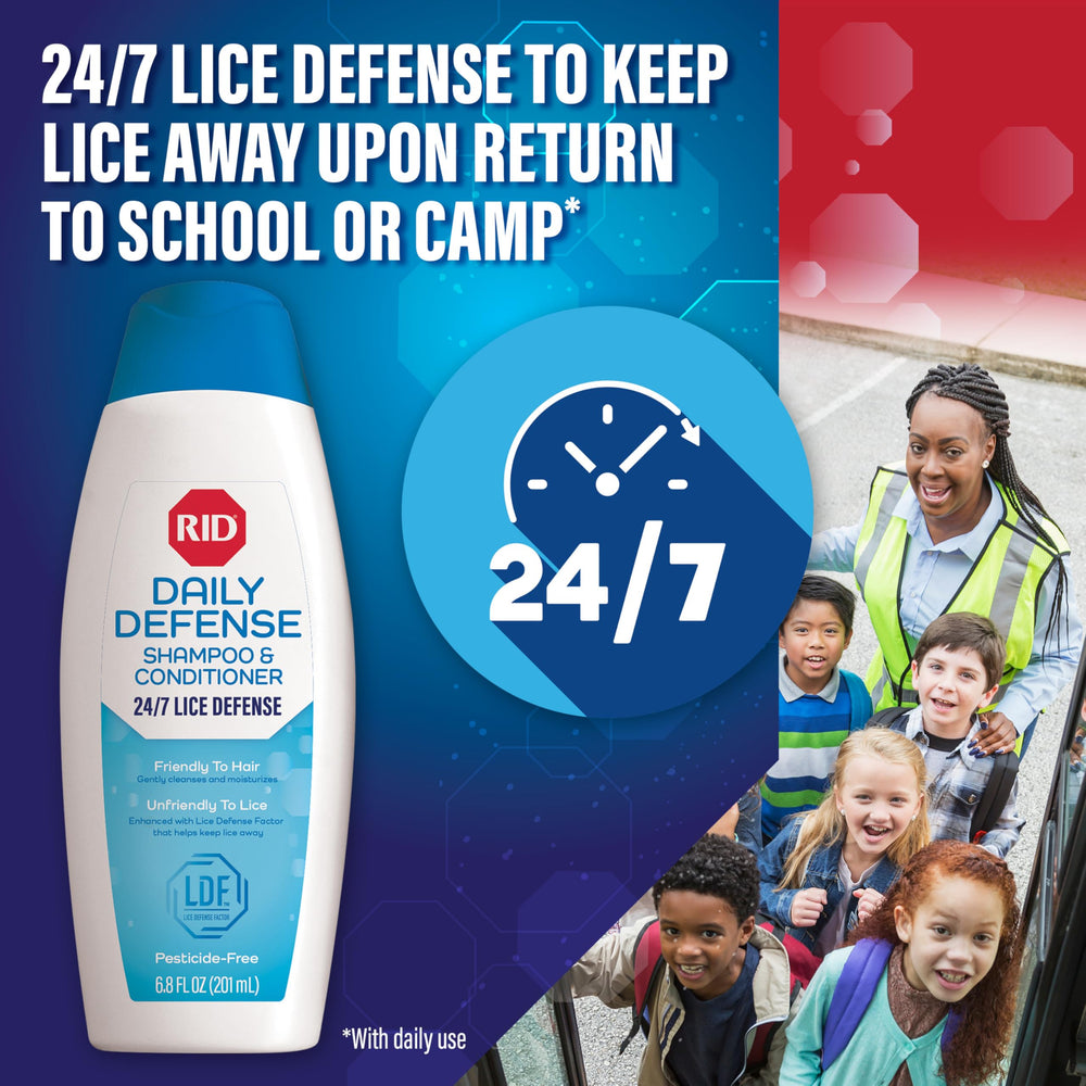 RID botella de champú daily defense para protección 24/7