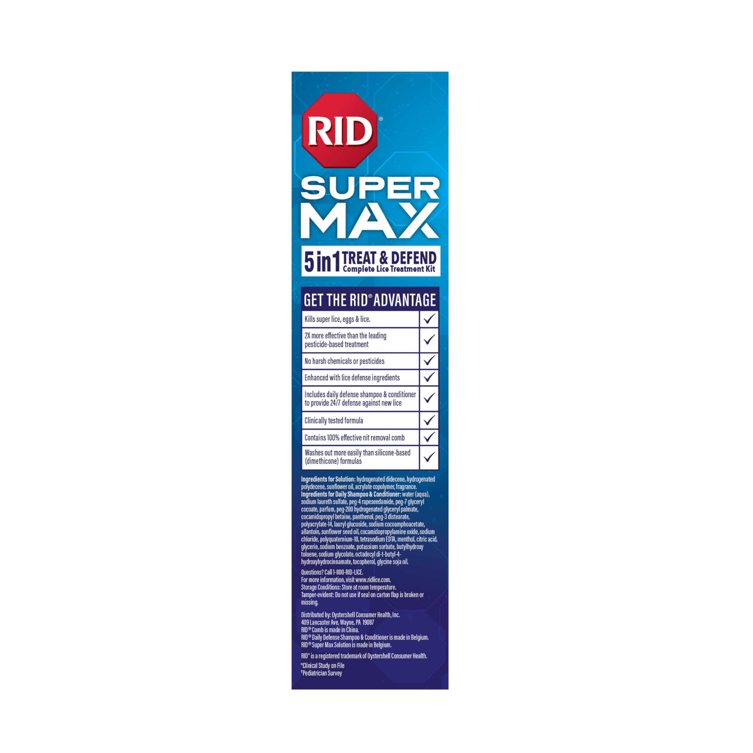 RID etiqueta con ingredientes que destaca ausencia de pesticidas