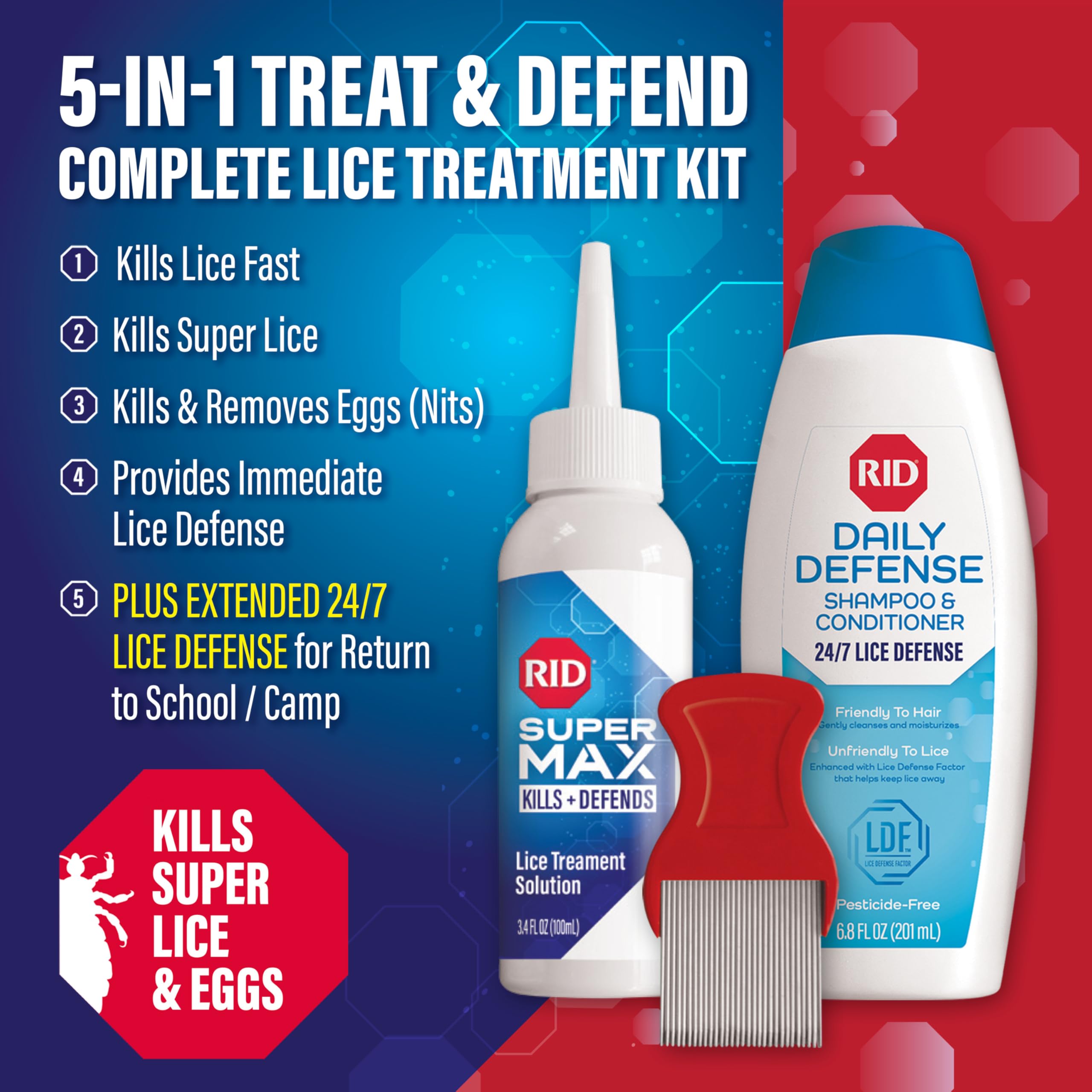 RID primer plano del peine nit removal para retirar liendres eficazmente