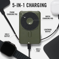 Ridge con kickstand desplegado sosteniendo un teléfono para visualización manos libres
